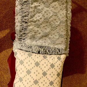 Queen size bedspread; 2 pillow shams; one decorative pillow.